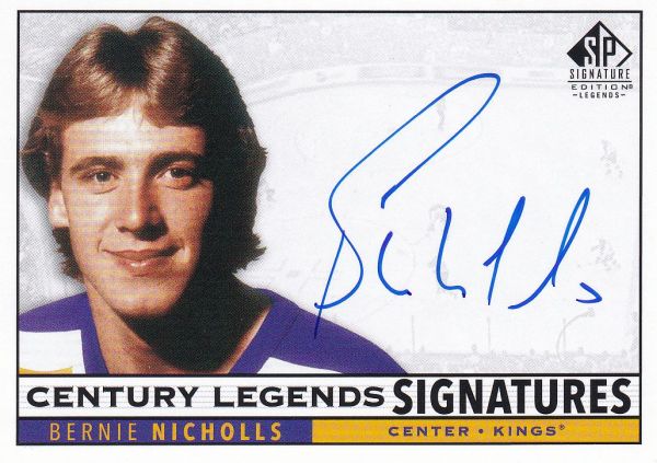 AUTO karta BERNIE NICHOLLS 20-21 SP Signature Legends Century Legends Signatures číslo CL-BN